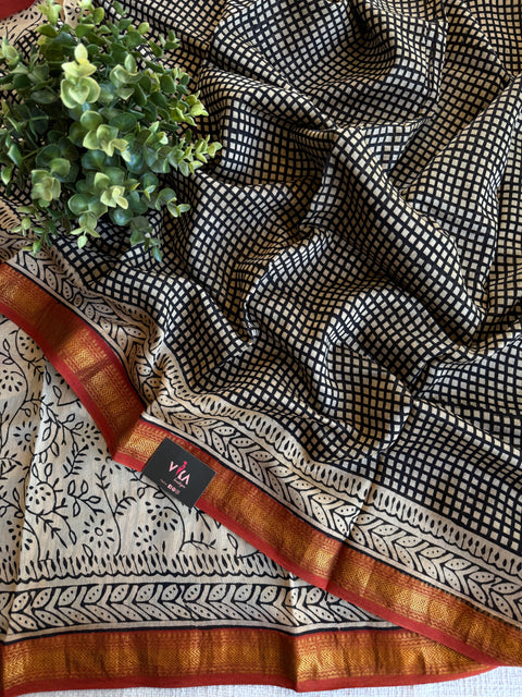 Maheswari border chanderi saree