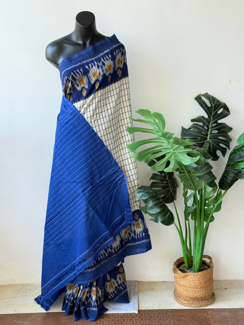 Handloom pure Ikat cotton saree