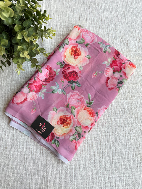 Digital printed faux georgette saree