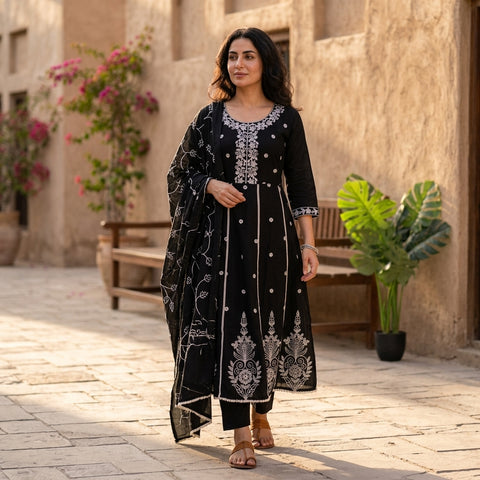 Printed cotton ready suit set