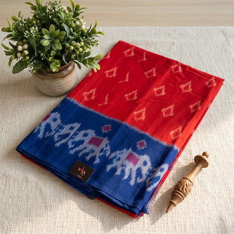 Handloom pure Ikat cotton saree