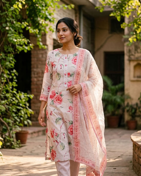 Semi stitched linen salwar material