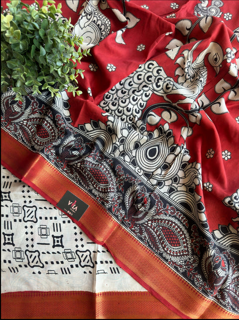 Kalamkari chennuri silk Saree