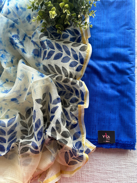 Royal blue Raw silk salwar suit material