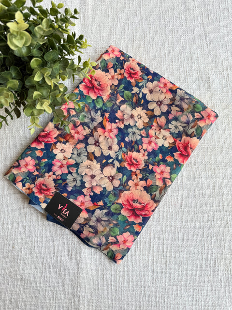 Digital printed faux georgette saree