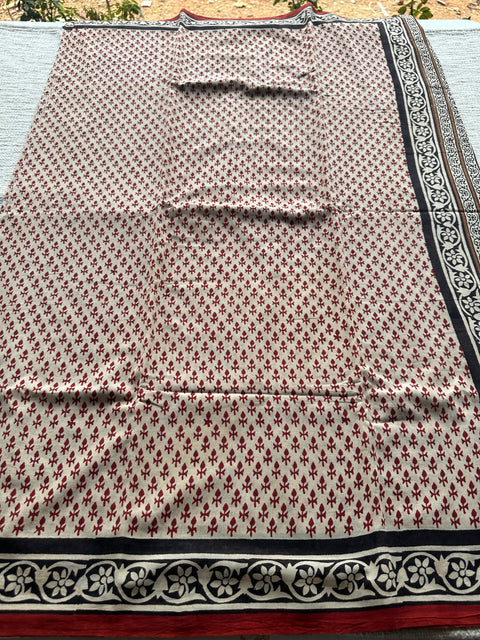 Bagru Printed pure cotton saree