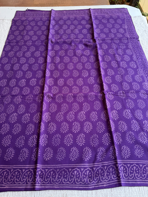 Printed mul cotton saree