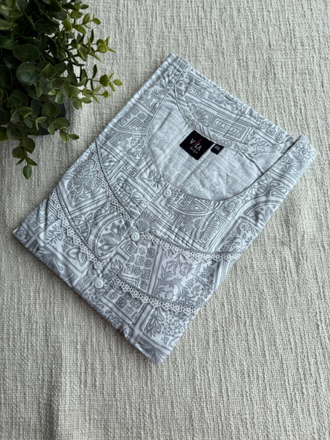 XXL size Printed Italian cotton nighty