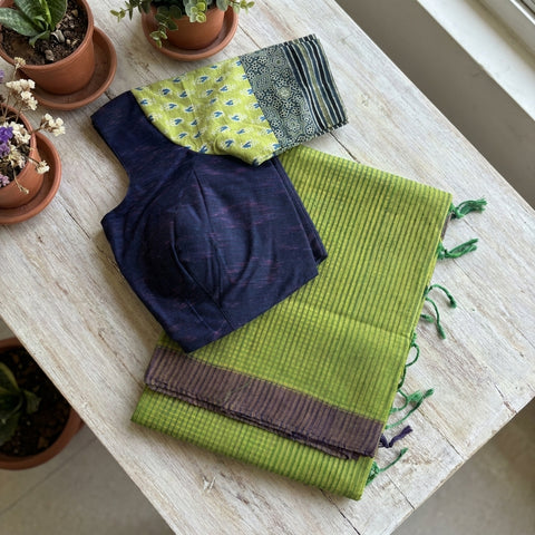 Cotton saree with Ready blouse - size 36