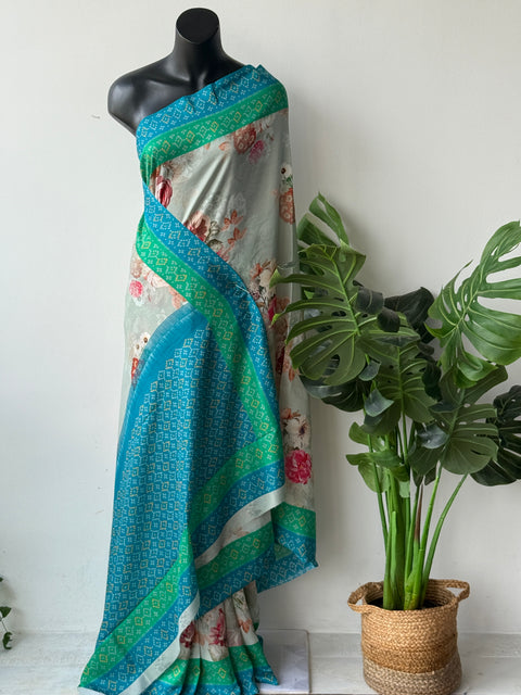 Printed crepe saree