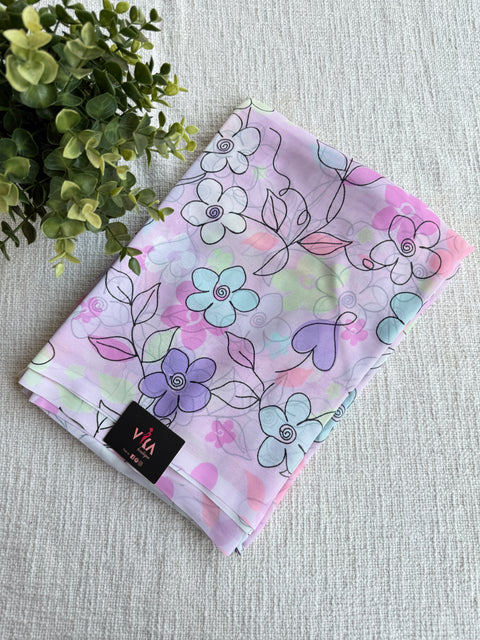 Digital printed faux georgette saree