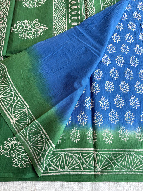 Printed mul cotton saree