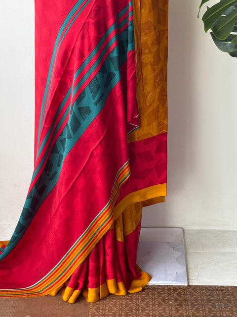 Printed crepe saree