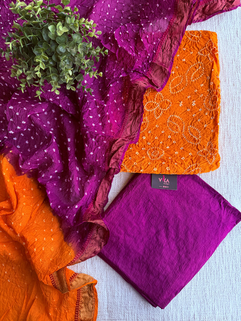 Bhandhej cotton salwar material