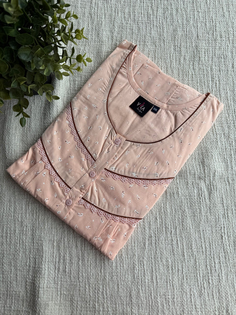 XXL size Printed Italian cotton nighty