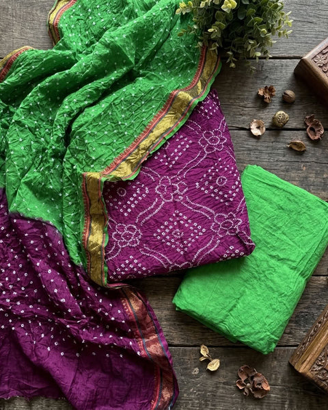 Bhandhej cotton salwar material