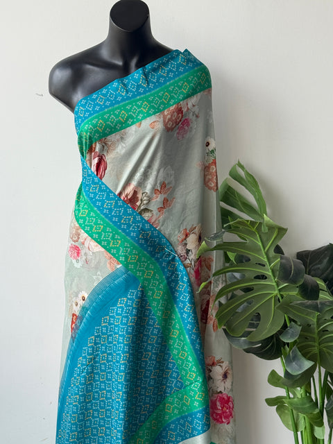 Printed crepe saree