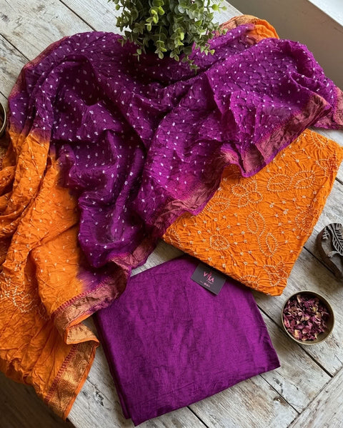 Bhandhej cotton salwar material