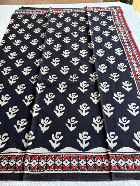 Printed mul cotton saree