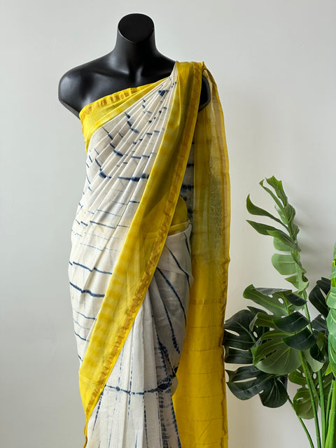 Bagru printed chanderi saree