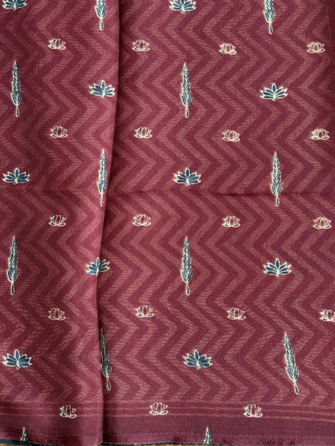 Zigzag Printed linen cotton saree