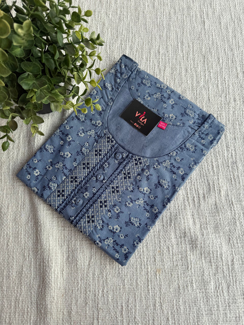 L size printed cotton nighty