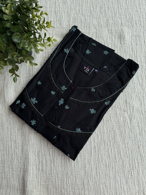 XXL size Printed Italian cotton nighty