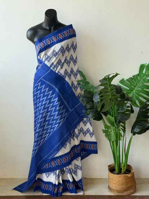 Handloom pure Ikat cotton saree