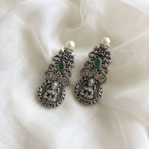 925 silver green stone earring