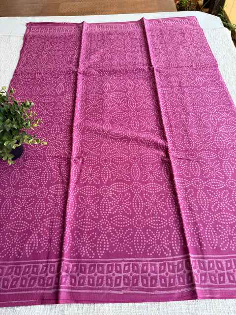 Printed mul cotton saree
