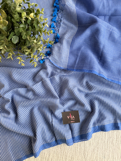 Small checked mul cotton saree