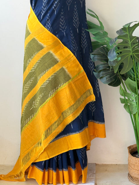 Handloom pure Ikat cotton saree