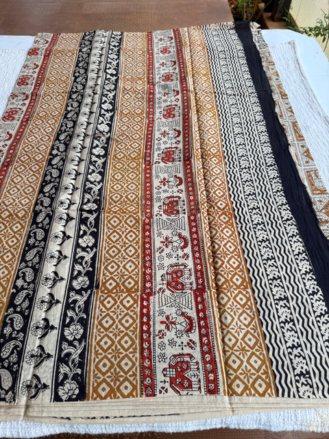 Printed mul cotton saree