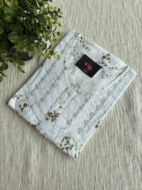 L size printed cotton nighty