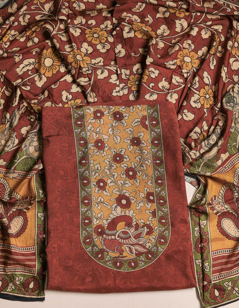 Kalamkari Printed dola silk suit material