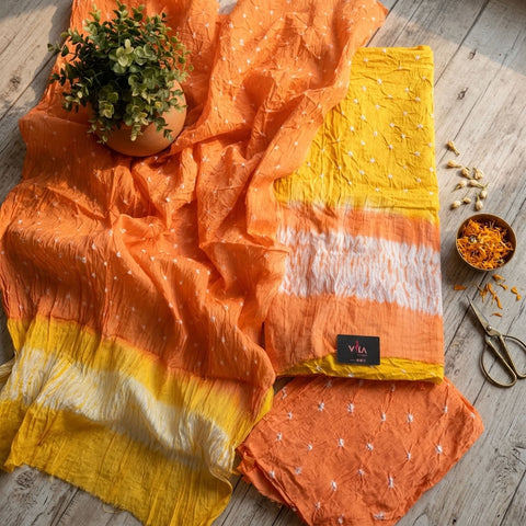 Bhandhej cotton salwar material