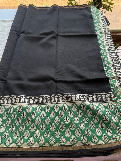 Bagru printed chanderi saree