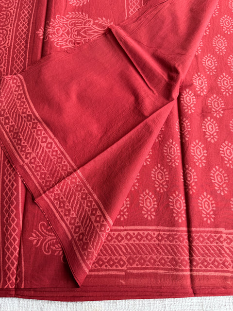 Printed mul cotton saree