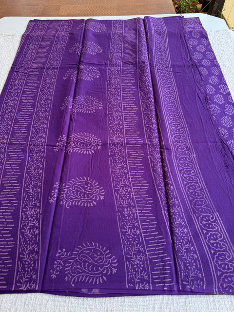 Printed mul cotton saree