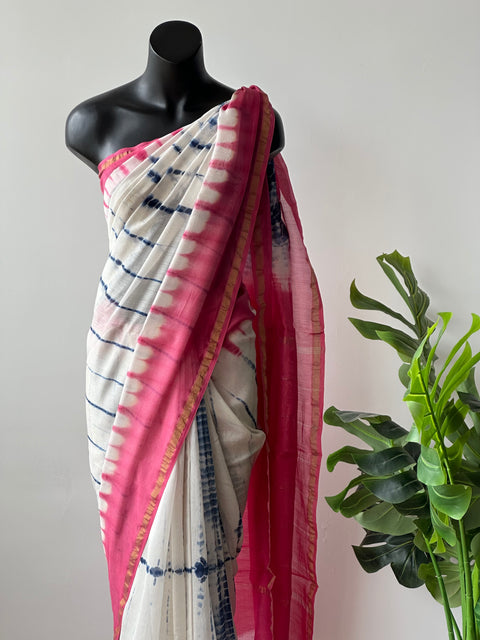 Bagru printed chanderi saree