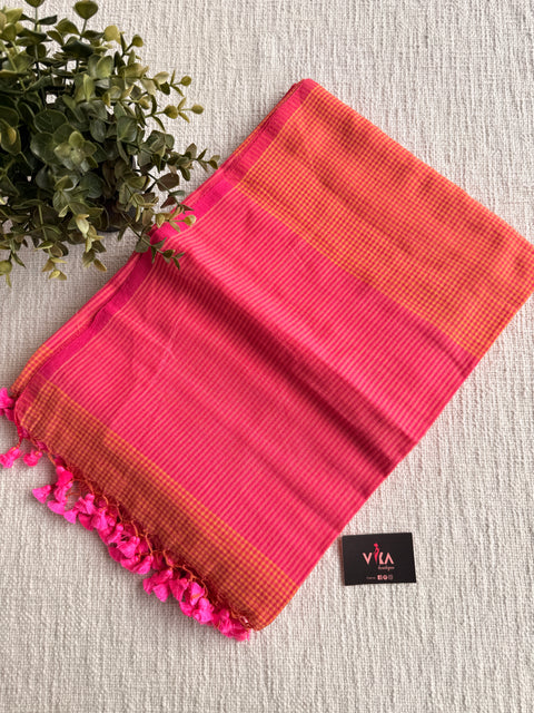 Small checked mul cotton saree