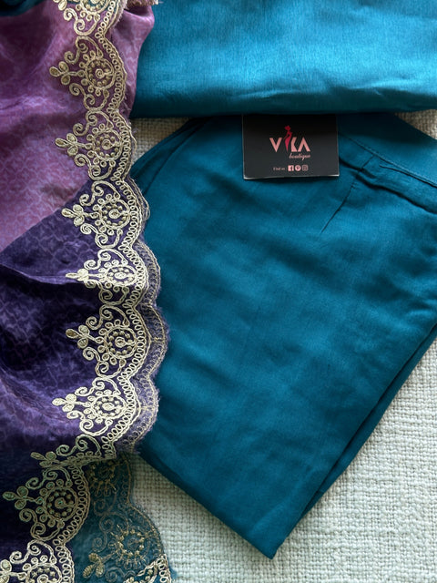 V neck dola silk ready set