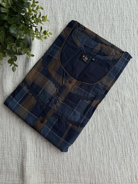 XXL size Printed Italian cotton nighty