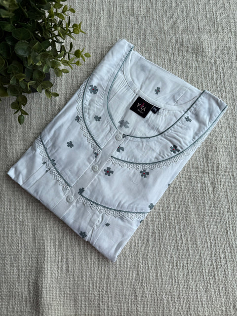 XXL size Printed Italian cotton nighty