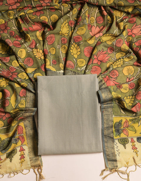 Handloom Cotton top with kalamkari dupatta