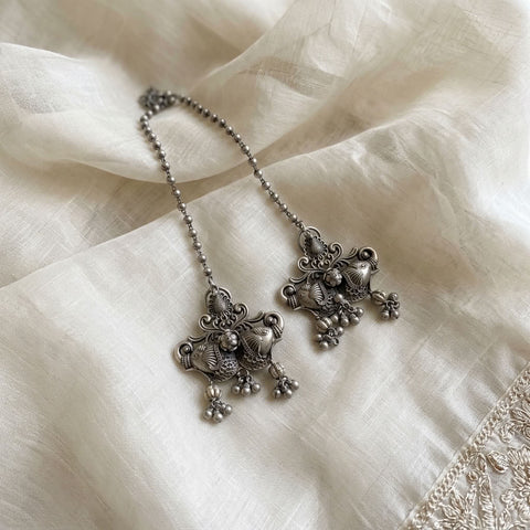 925 pure silver earring with chain