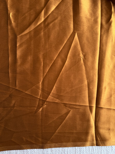 Golden tissue Designer plain saree with blouse