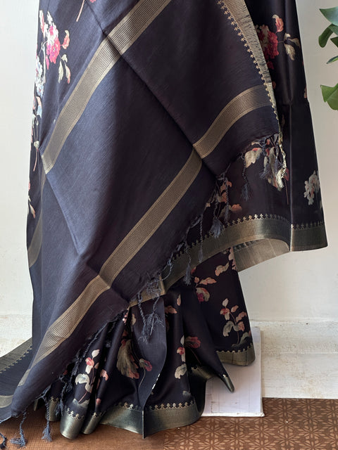 Printed Faux tussar silk saree