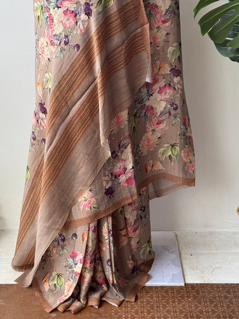 Printed crepe saree