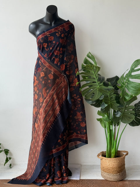 Printed georgette saree